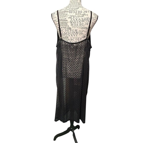 Avenue Body 22/24 Black V Neck Sleevless Nightgown Sheer Whimsigoth Dark Fairy - Picture 4 of 8